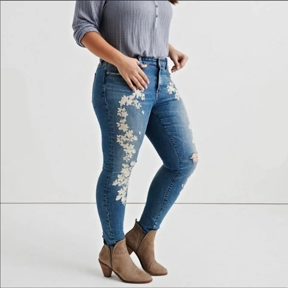 Lucky Brand Lolita Floral Skinny Jeans Size 00 NWT - Picture 10 of 10